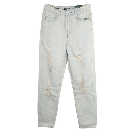 Wild Fable Highest Rise Mom Jean Ripped Jeans Women Size 00 24 Light Acid Wash - Picture 1 of 8